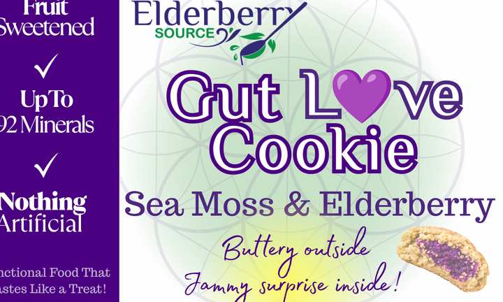 Gut Love Sea Moss & Elderberry Cookie label